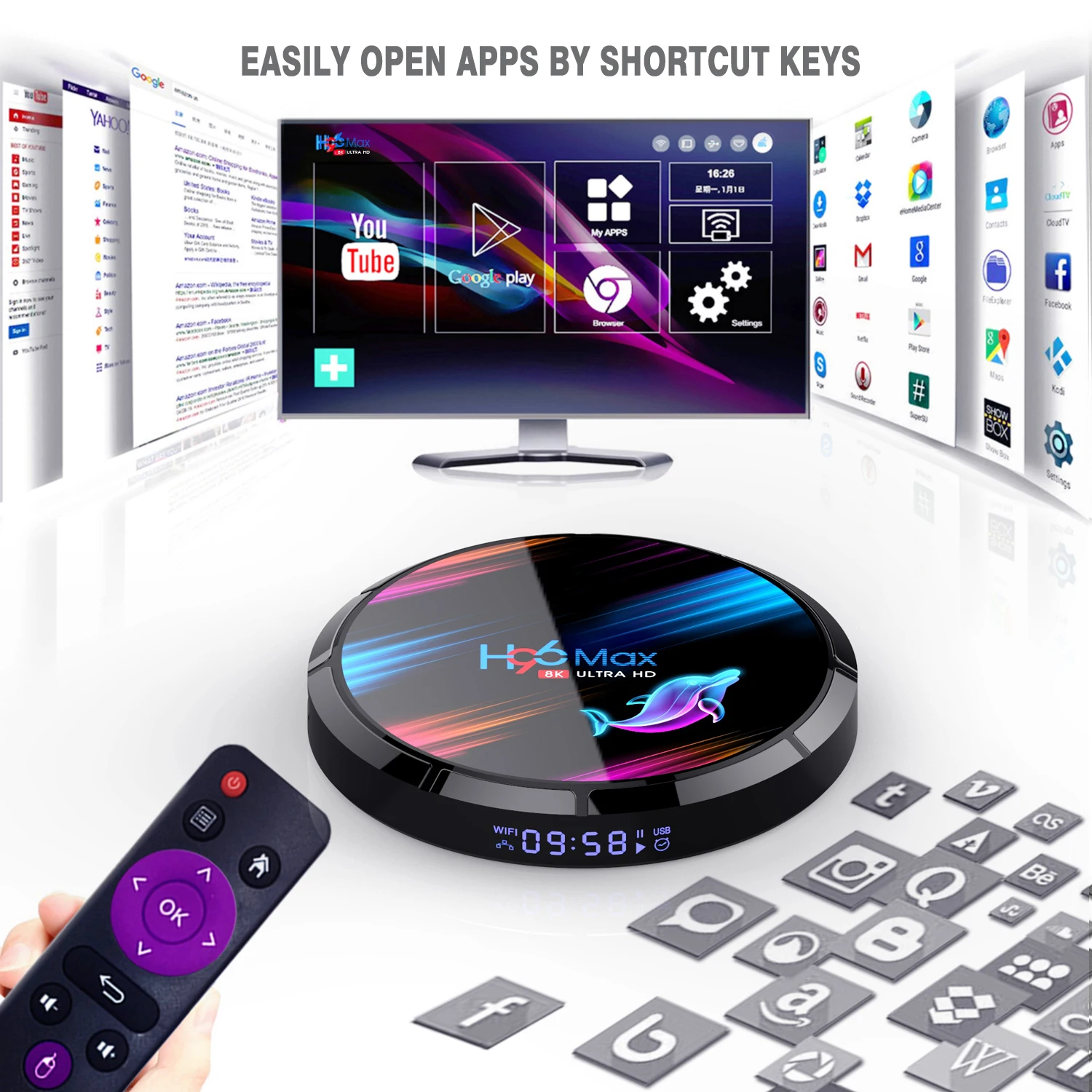 H96 Max X3 ТВ Box Android 9 0 Amlogic S905X3 4 ядра 4G Оперативная память 32Гб/64Гб/128G Встроенная WI FI 2