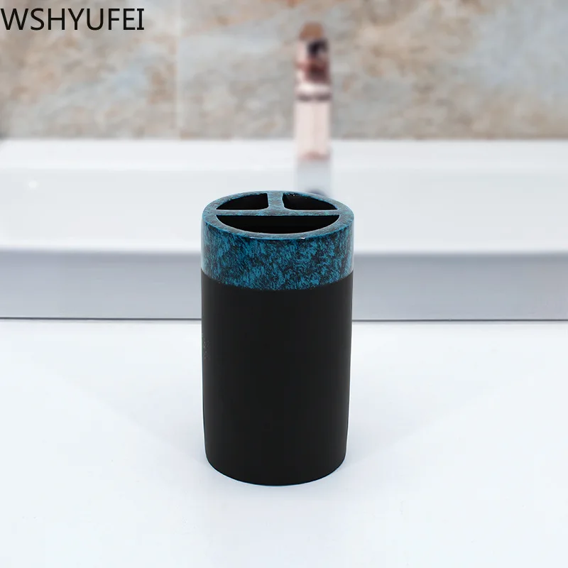 Новый стильный набор для ванной из смолы чашка полоскания рта пары