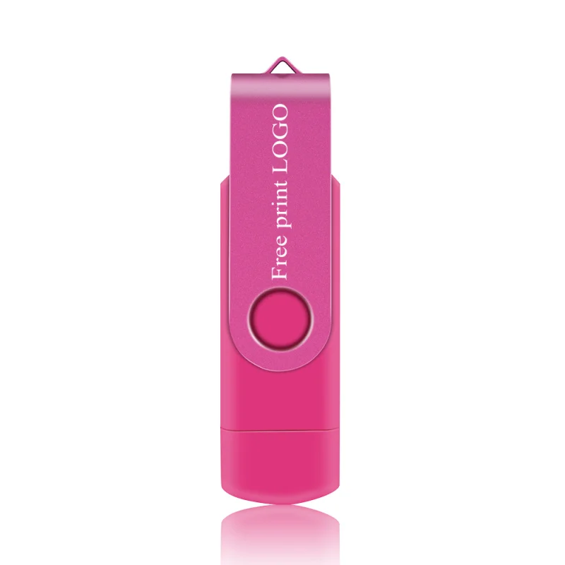 Pink Флеш-накопитель 16 ГБ, 32 ГБ, Usb флешка, 8 ГБ, флеш-накопитель, 64 ГБ, 128 ГБ, металлический u-диск, новинка, OTG, флешка для карты памяти, бесплатный логотип на заказ - Цвет: Pink