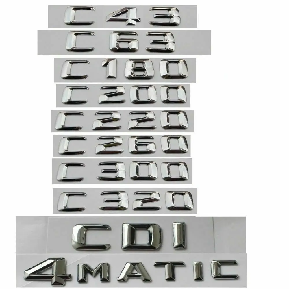 Хромированные буквенные логотипы 4matic CDI подходят для Mercedes Benz A B C GLK CLA Class C63 C43 C55 C180