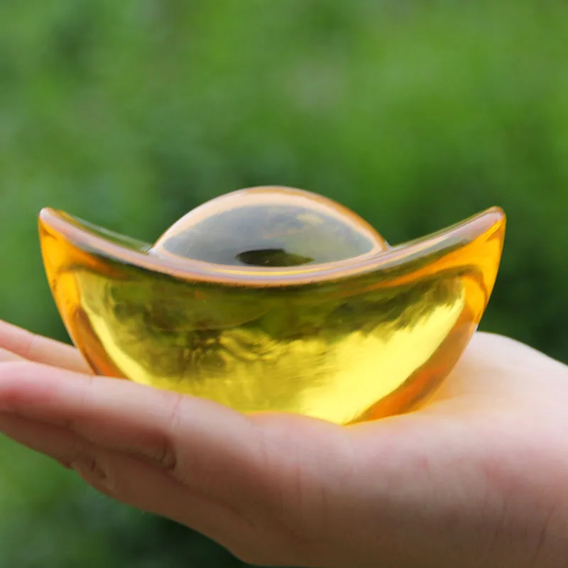 8/9/10 см хрустальные украшения в форме обуви золотой слиток фэн-шуй пресс-папье