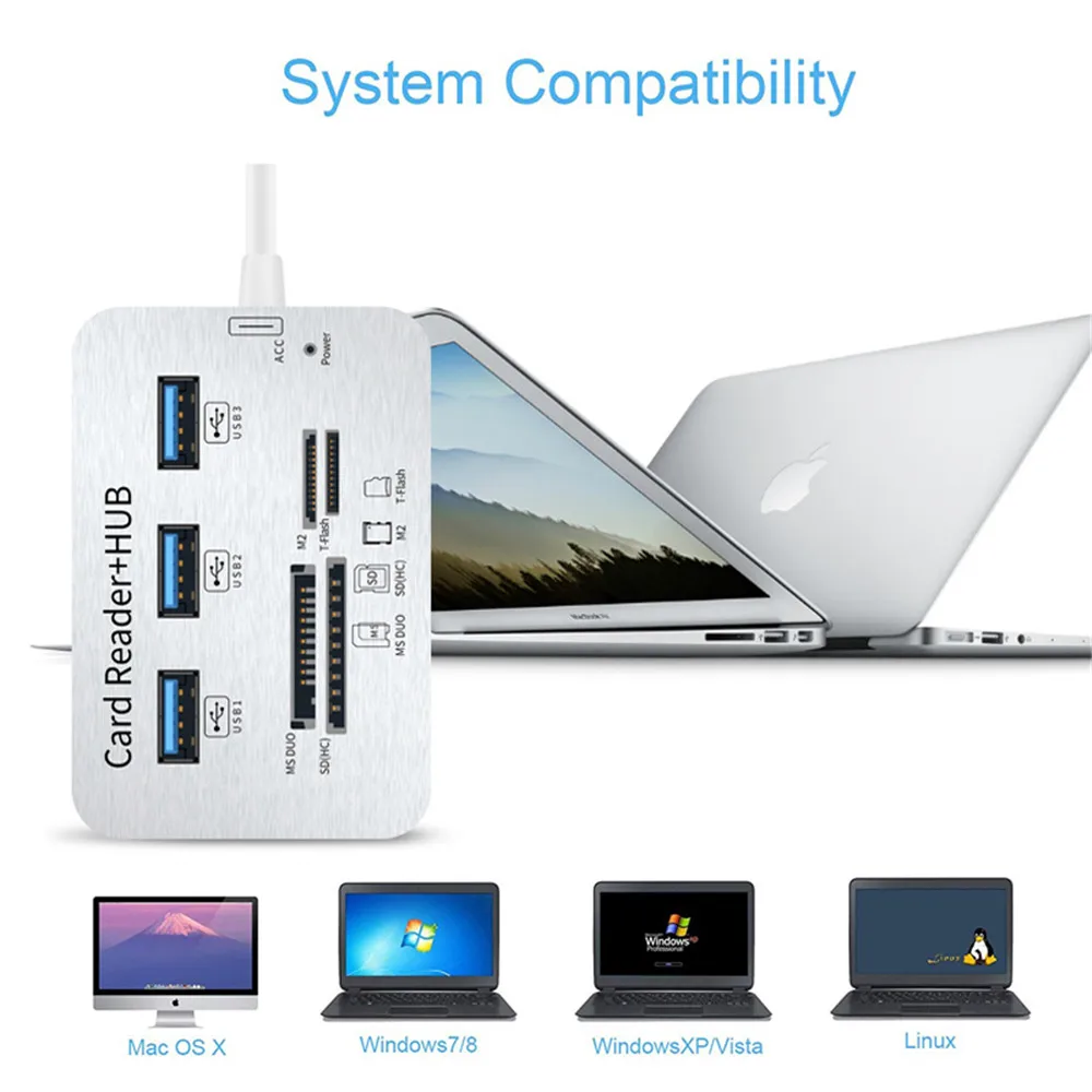 Высокоскоростной usb-хаб с мультихаб USB 3 0 кардридером MS/M2/TF портами usb-разветвитель