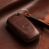 1 pcs genuine leather handmade car key cover key case for ford mondeo fusion f150 mustang explorer edge ecosport f 150 f 250