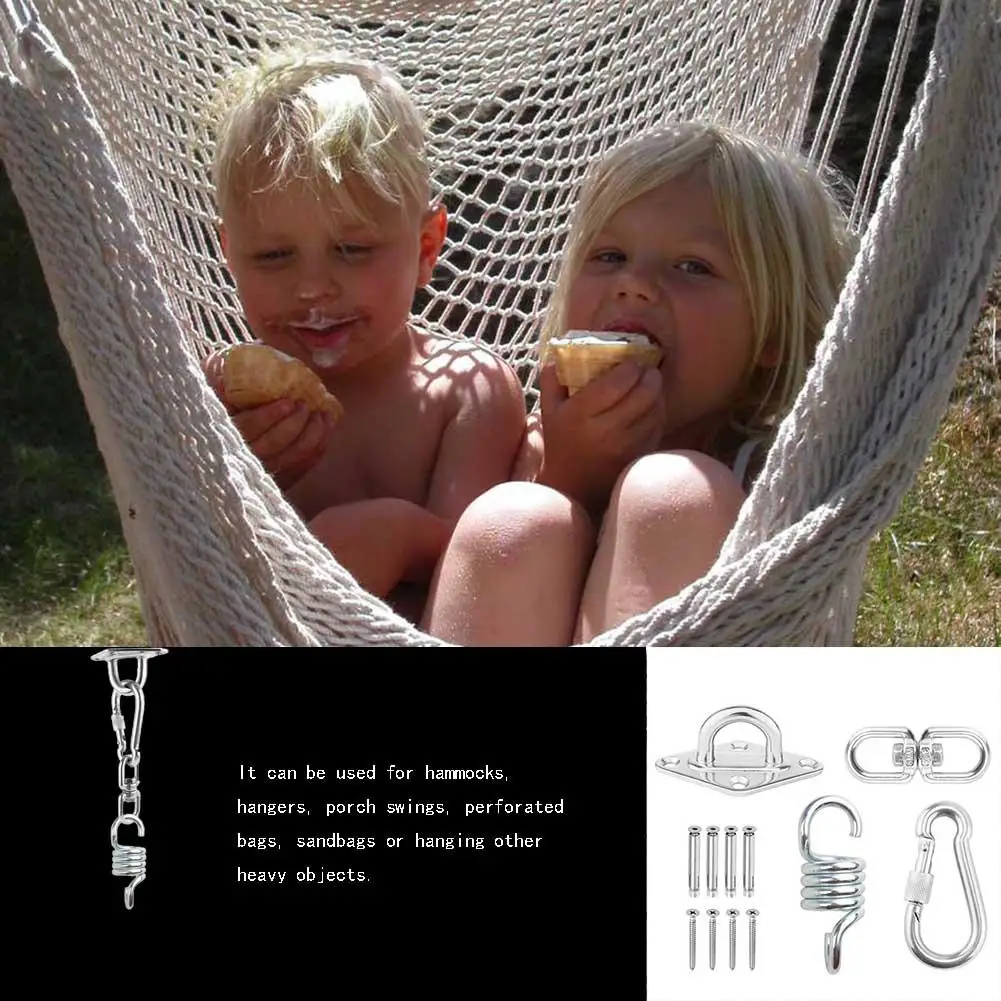 

Hammock Chair Hanging Accessories Kit 304 Stainless Steel Spring+Swivel Hooks+Ceiling Hammock Mount for Idoor Outdoor Swing Laz