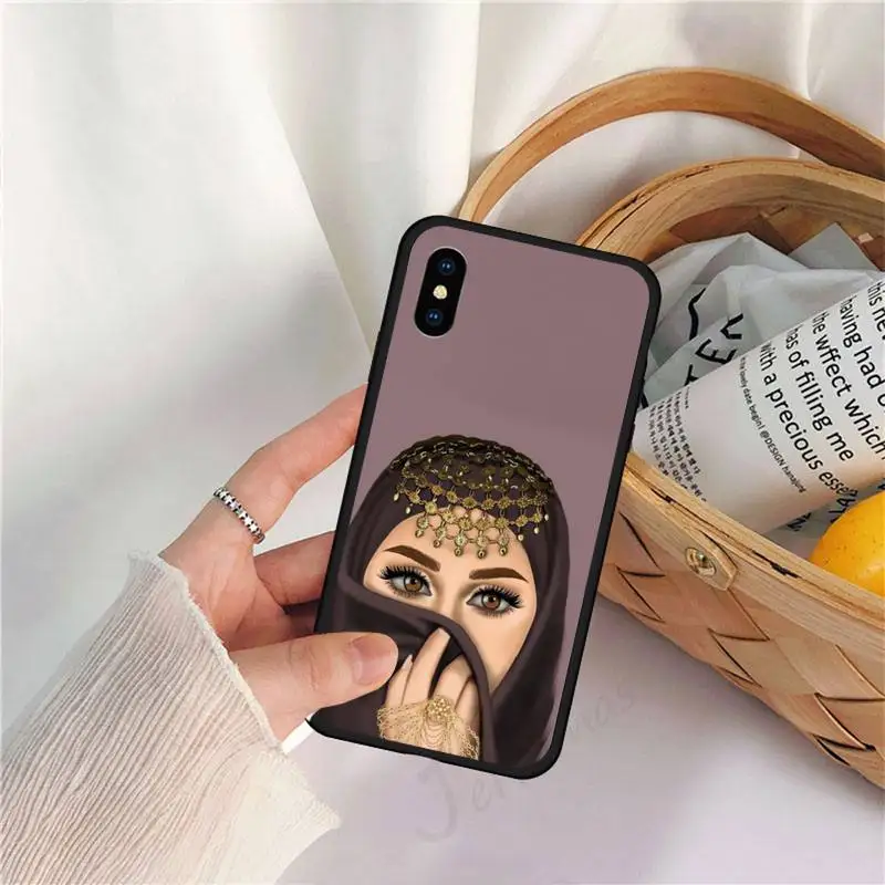 

Muslim Islamic Gril Eyes Arabic Hijab Girl Phone Case for iPhone 11 12 pro XS MAX 8 7 6 6S Plus X 5S SE 2020 XR