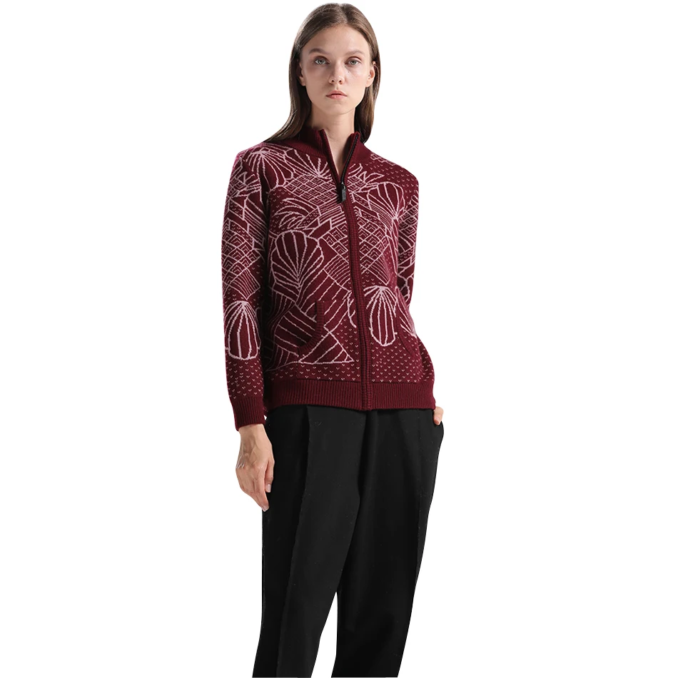 RONGFANGZI Inner Mongolian Cashmere Sweater Women Cardigan Zip Pockets Ribbed Collar Cuffs Hem Winter Thick 12 Gauge Knit Slava