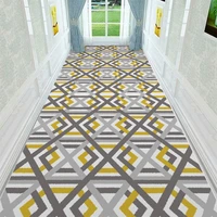 nordic staircase tapered yellow gray geometric corridor hotel long carpet corridor floor mat home anti slip floor door mat