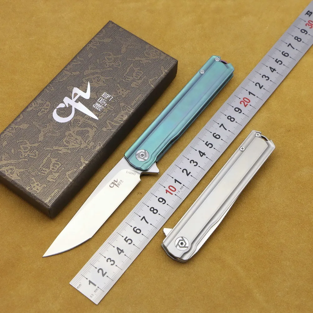 Складной нож CH3513 Flipper лезвие M390 титановая ручка TC4 для кемпинга охоты рыбалки