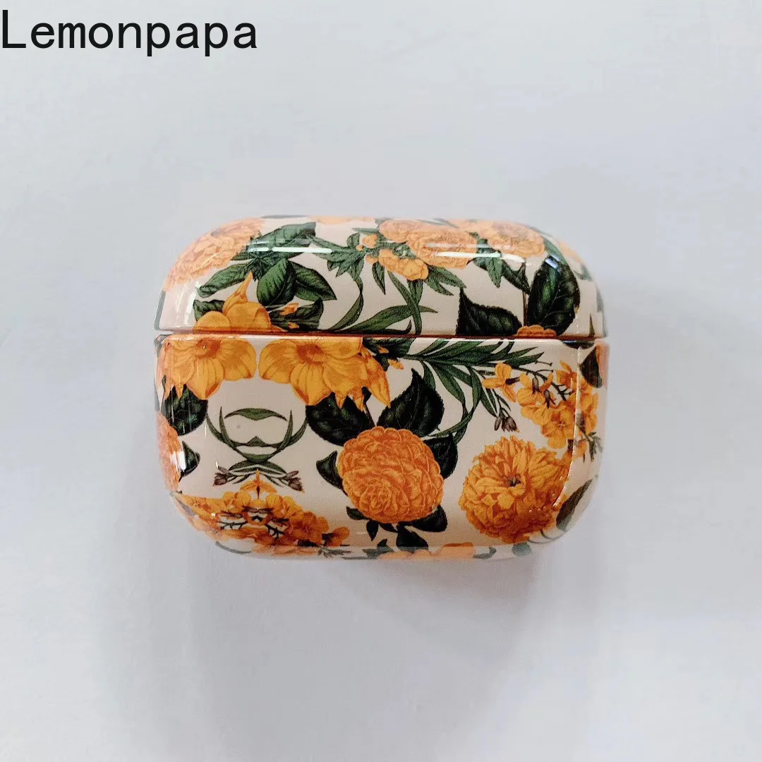 

Vintage Printed Flower Earphone Cases for Airpods Case Luxury Protective Cover for Airpods 2 Case Shell for Airpods Pro Case