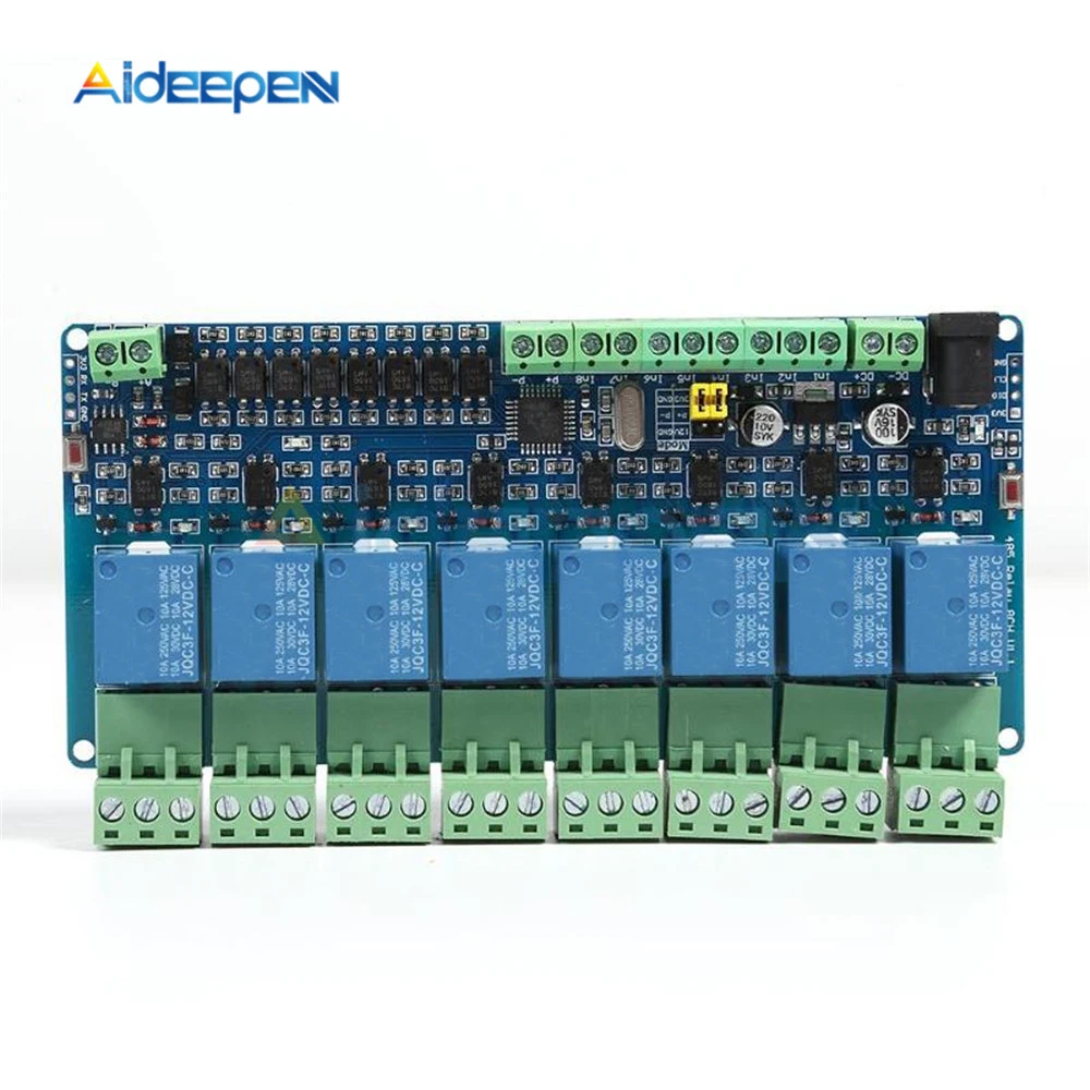 8-канальный релейный модуль Modbus rtu 485 TTL связи входной 12 В 1 шт. | Обустройство дома