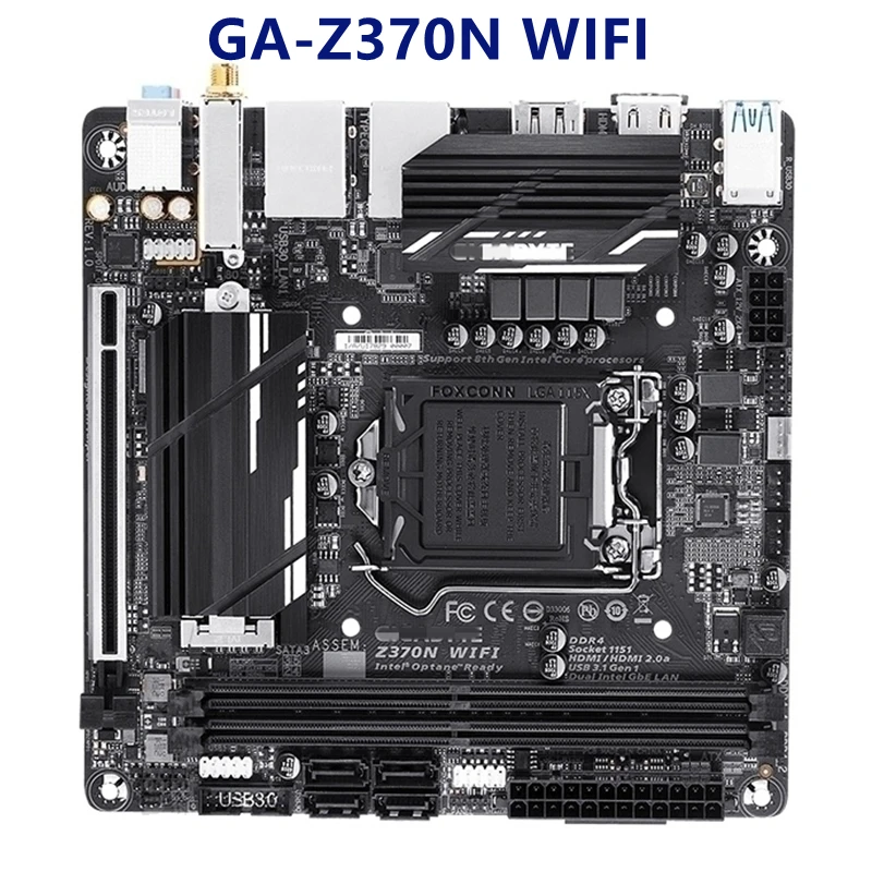 Для б/у MINI-ITX ITX HTPC 17*17 Gigabyte GA Z370N материнская плата с WIfI LGA1151 DDR4 Z370 поддержка i3 8100 i5 8500