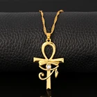 Женское Ожерелье В Стиле Хип-хоп с подвеской в виде креста из древней египетской религиозности в стиле хип-хоп