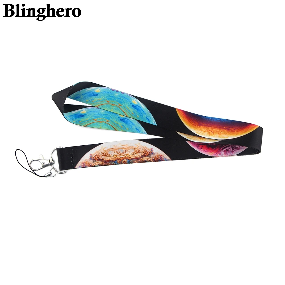 

CB015 Space Planets Lanyard Keychain Universe Lanyards for Key Badges ID Cell Phone Rope Neck Straps Accessories Gifts