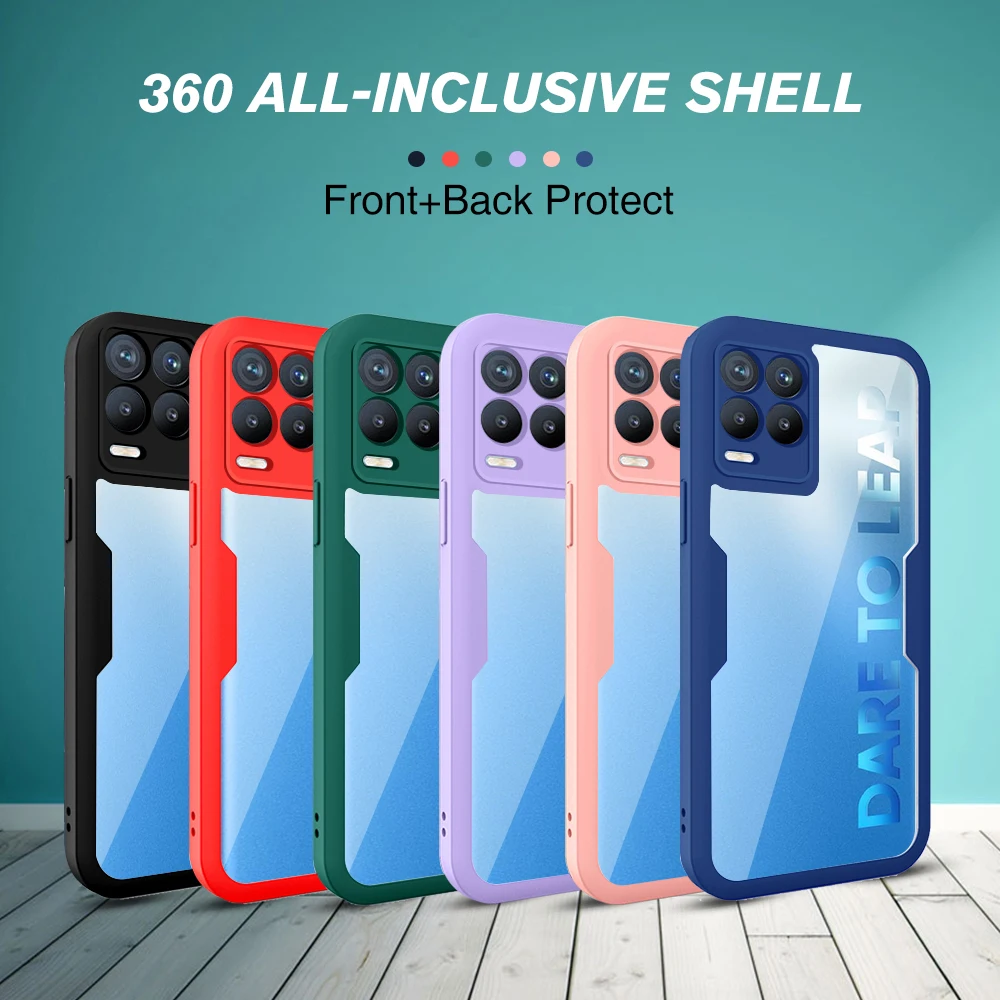360° frontback full protection soft silicone phone shell realmi 8 pro case for oppo realme 8 pro 8pro 6 4 2021 anti fall cover free global ship