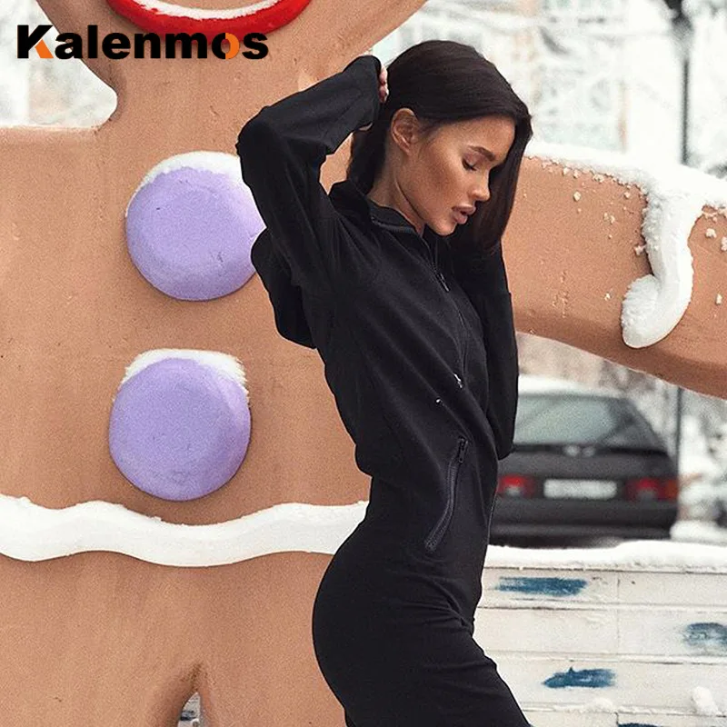 Розовый спортивный костюм с капюшоном и кошачьими ушками, женские свободные комбинезоны с карманами на молнии, Длинная толстовка, тонкий комбинезон, милый однотонный сексуальный свитер размера плюс
