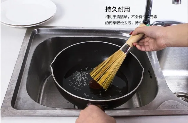 Натуральный Бамбук ручной работы антипригарное масло деревянная ручка щетка для