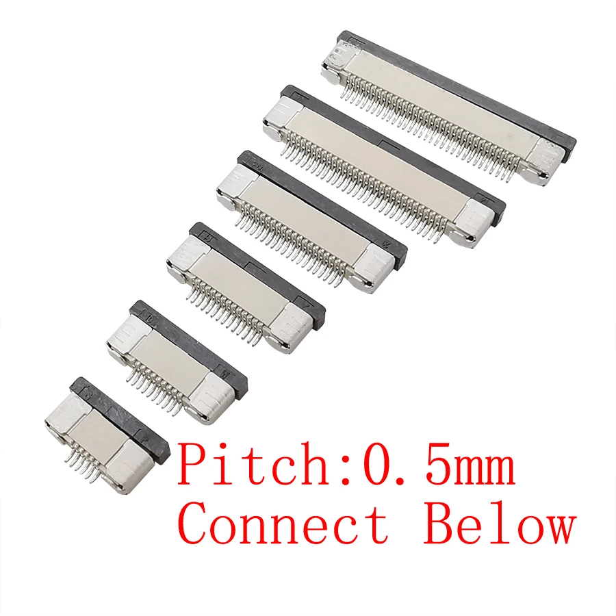 

10 шт./лот 0,5 мм Шаг нижний контактный разъем FPC FFC плоский кабель PCB СОЕДИНИТЕЛЬ 4P/6/8/10/12/14/16/18/20/24/26/30/32/34/40/50Pin