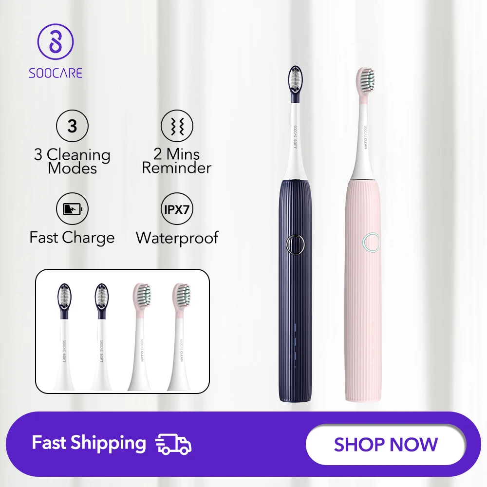 

【Promo Code : WOWO10USD】Электрическая звуковая зубная щетка SOOCAS V1 V2 X5 C1, ультразвуковая автоматическая зубная щетка типа C, перезаряжаемая зубная ще...