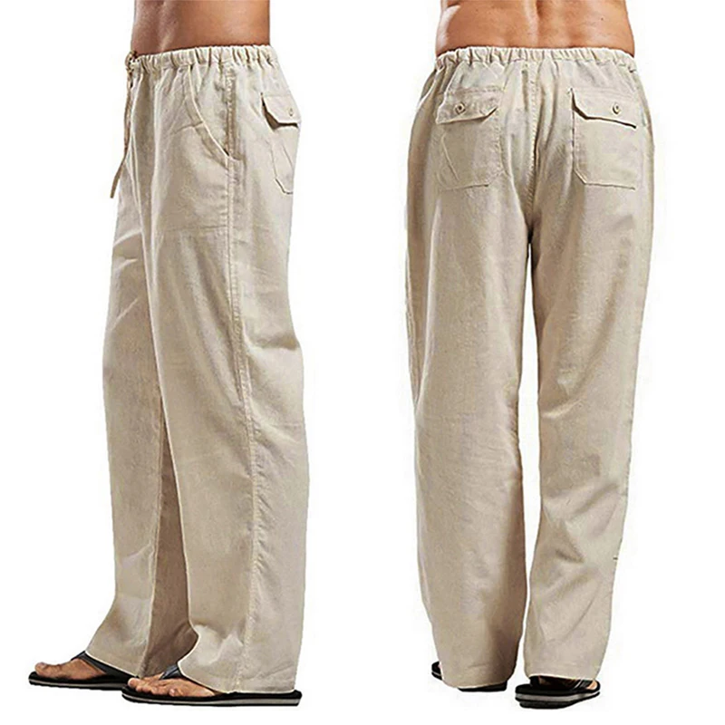 

Льняные брюки Daycloth для мужчин, широкие брюки-карго, летние брюки большого размера, размер 5XL, белье для улицы, весенняя одежда в стиле Харадзю...