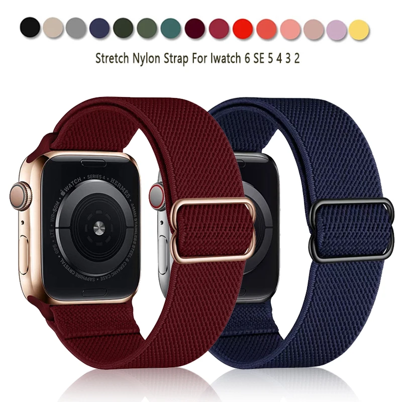 Scrunchie Strap For Apple watch band 45mm 41mm 44mm 40mm 38mm 42mm Elastic Nylon solo Loop Adjustable for iWatch 7 SE 6 5 4 3 2