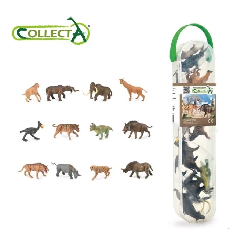 12Pcs/Set CollectA New Prehistoric ancient model Mammuthus Deinotherium Moropus Sabretooth classic toys for boys mini suit