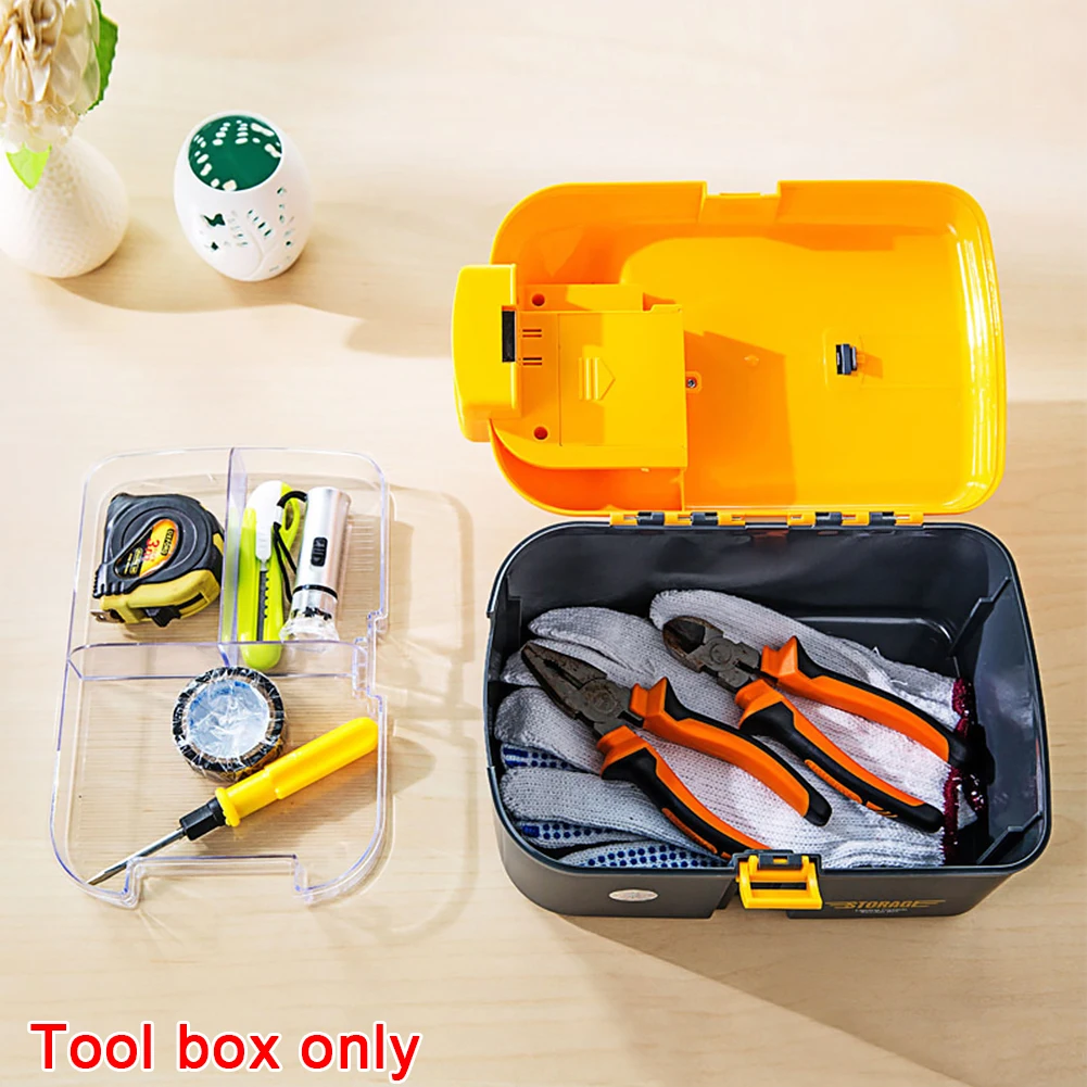 

Repair Hardware Home Organizer Durable With LED Light Lightweight Multifunctional Tool Box Portable Garage Storage Tray