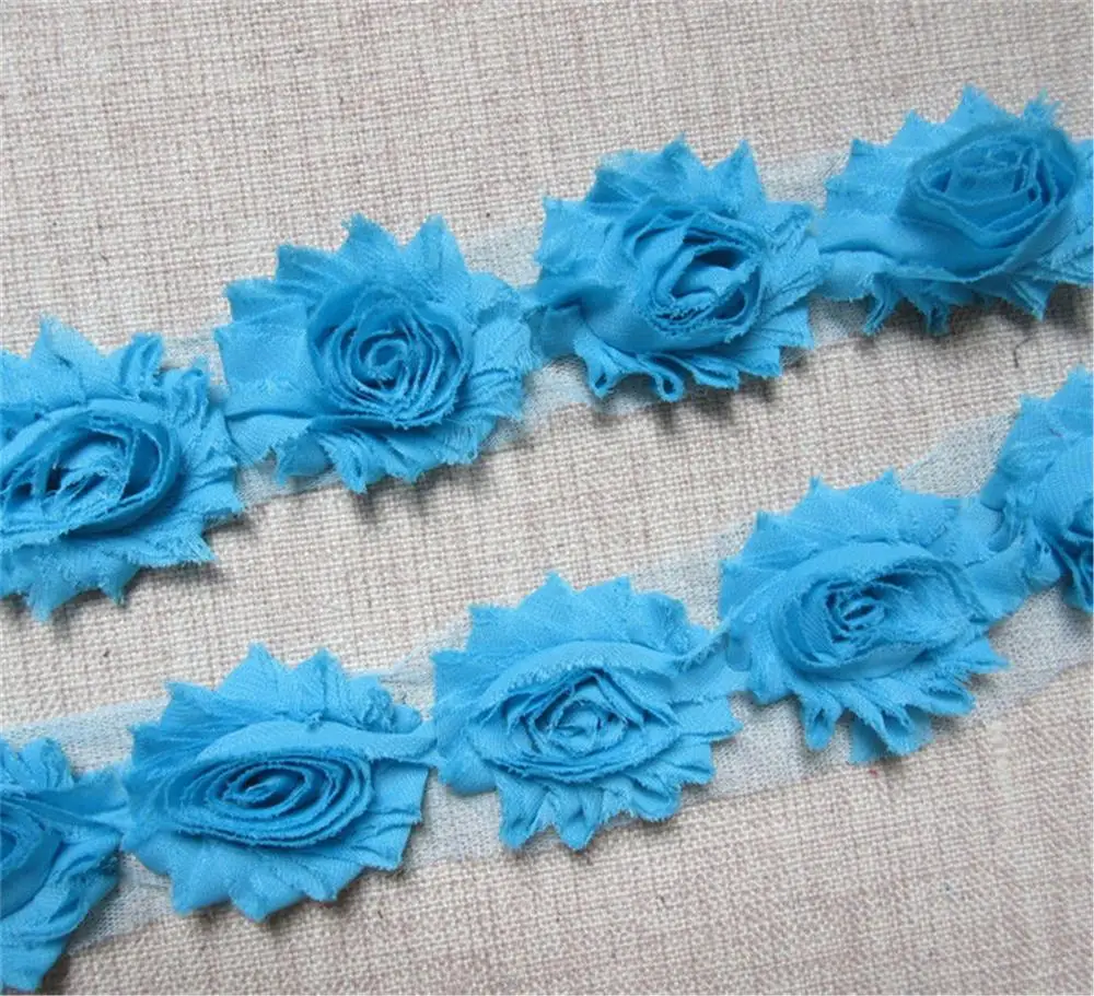 10x Chiffon Rose Flower Embroidered Lace Trim Ribbon Applique Sewing Craft Crochet Vintage Wedding Bridal Dress Clothes | Дом и сад