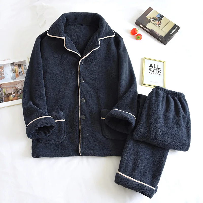 Winter Warm Flannel Pajamas Set For Women Thick Coral Velvet Long Sleeve Pyjamas Sets Pijama Suit Mujer female Homewear