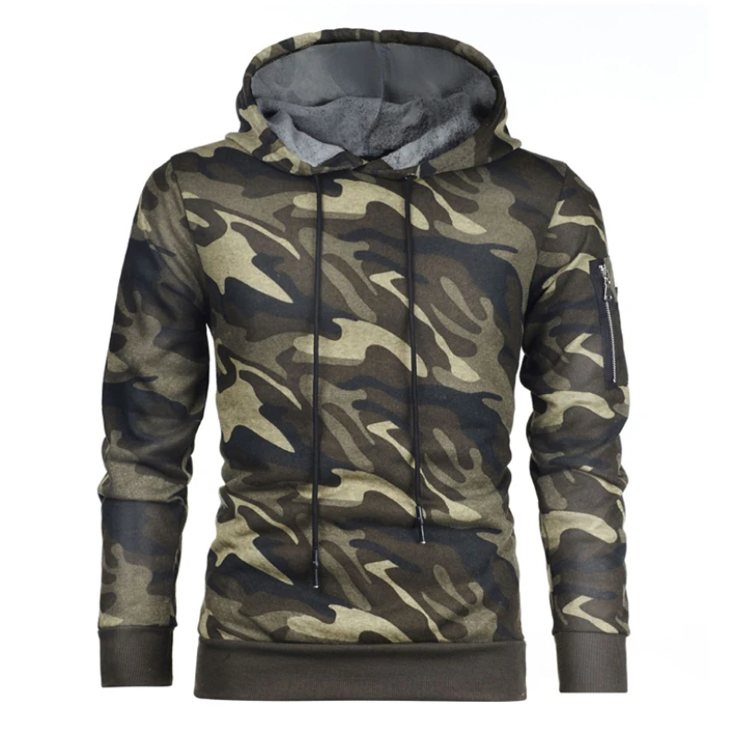 

Мужская Флисовая Толстовка с принтом, камуфляжная Повседневная Свободная кофта в стиле Харадзюку, Осень-зима 2020