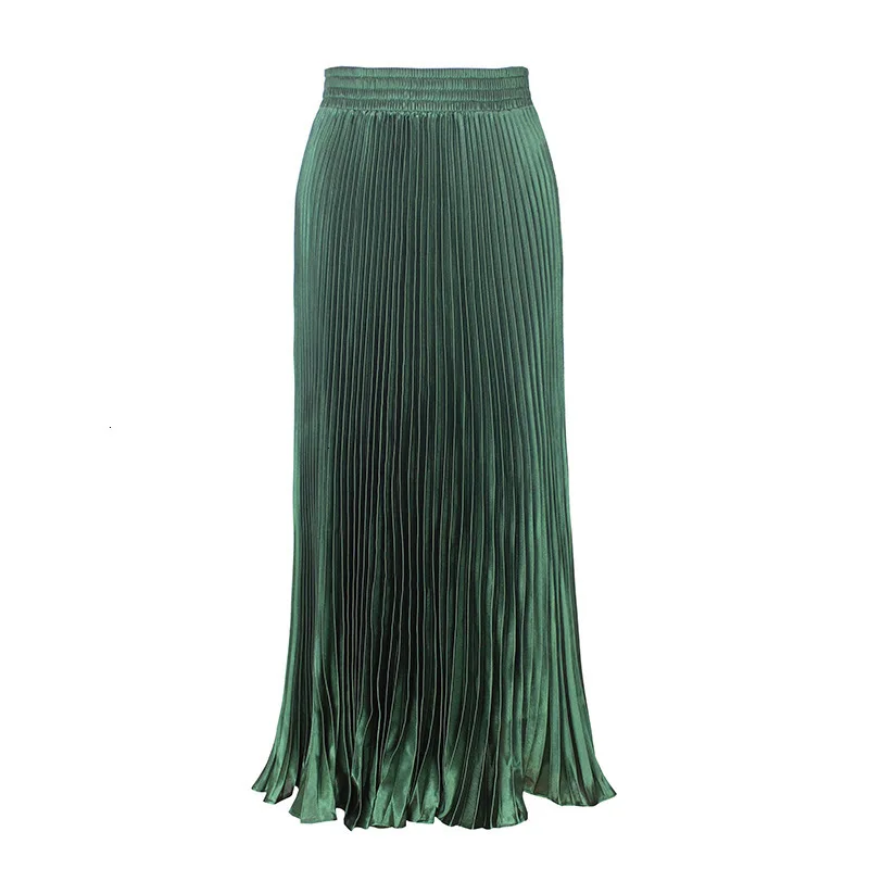 2019 Spring Summer Chic Solid Color Pleated Skirt Long Women Korean Sexy Ladies Clothes Elegant Office Jupe Maxi Big Size Skirts |