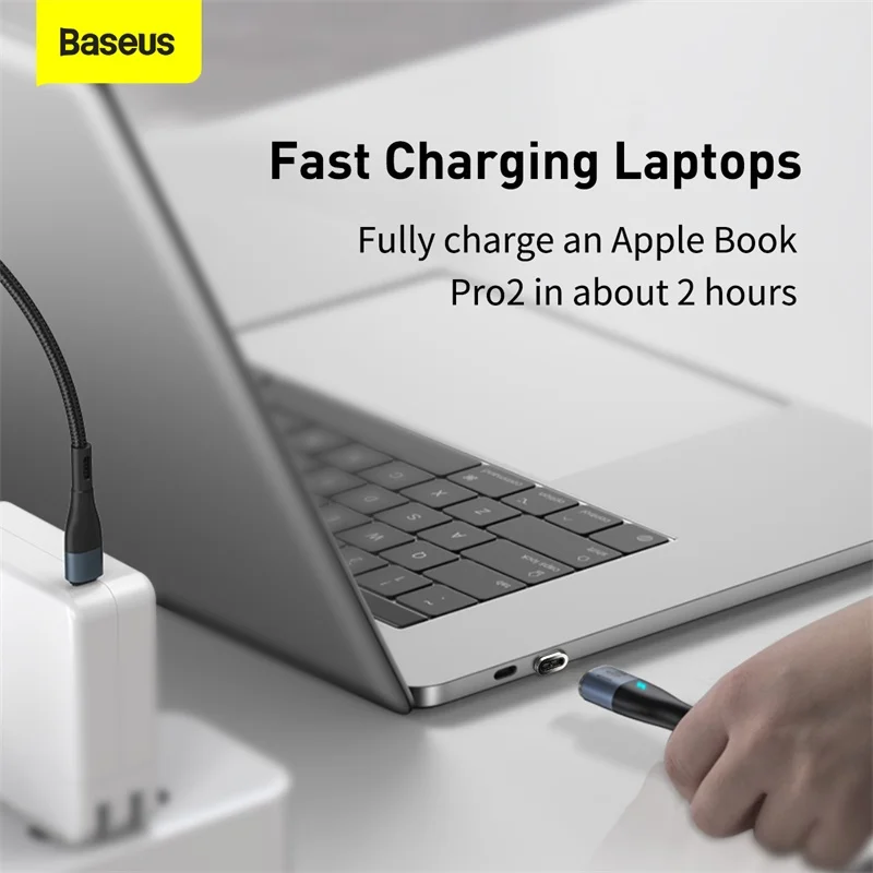 Baseus-Cable de carga magn&eacute;tico de 100W, Cargador r&aacute;pido USB tipo C para Xiaomi Redmi Note, MacBook y iPad-3
