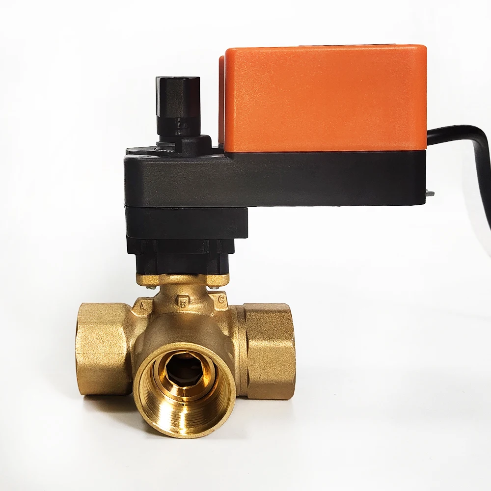 Клапан proprotion 3/4 ''с 3 портами типа T Электрический регулирующий клапан AC/DC24V 0 10 В