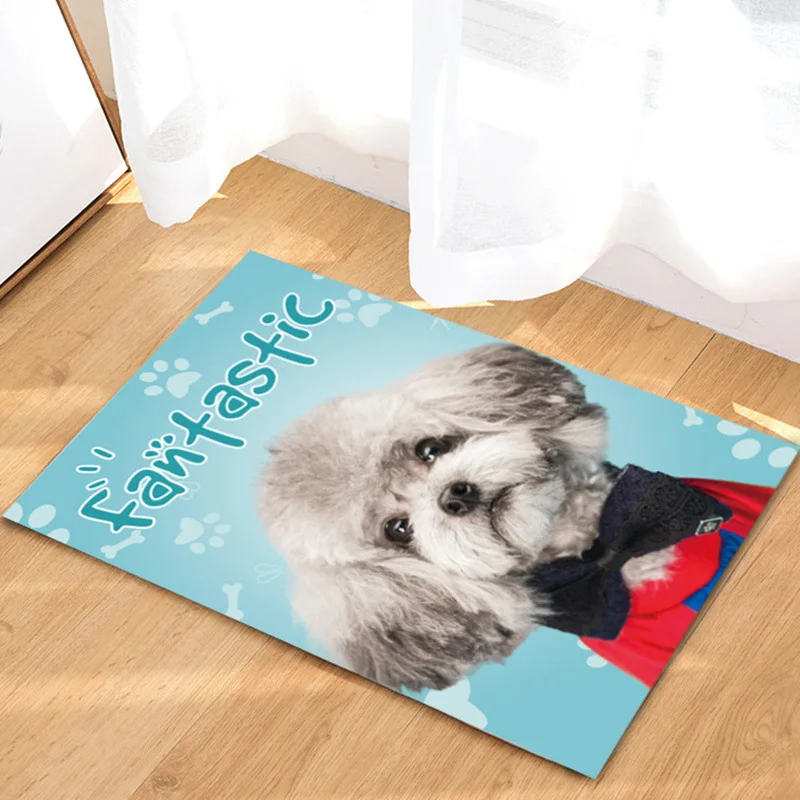 

Dog Print Floor Mat Door Mat 40x60cm Velvet Bathroom Non-slip Carpet Kitchen Living Room Floor Mat Home Bedroom Decoration Mat .