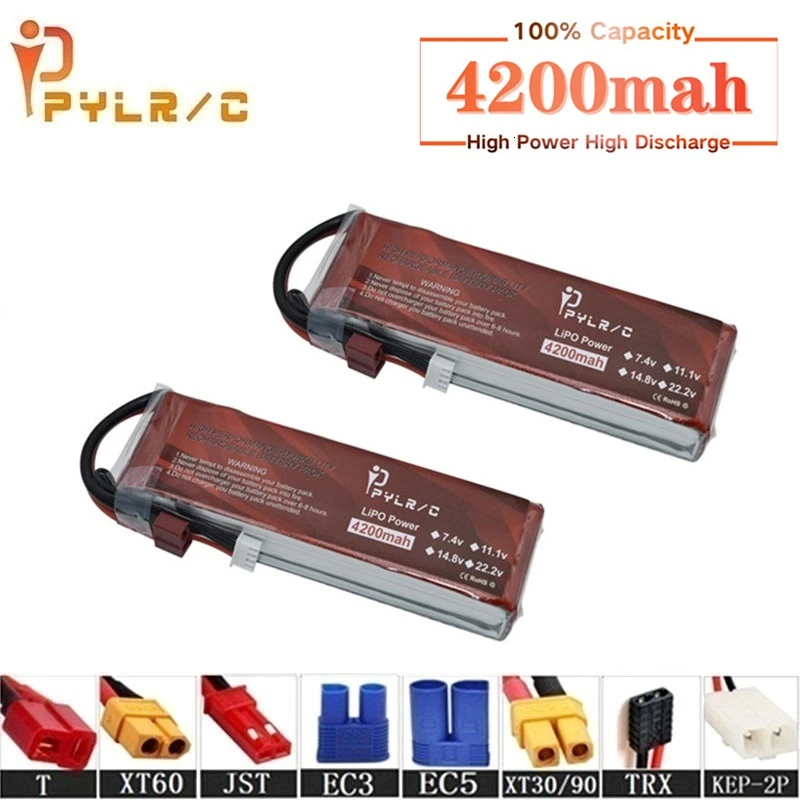 

High Rate 7.4v 4200mAh Lipo Battery For RC Helicopter Parts 2s Lithium battery 7.4v 35C RC Cars Airplanes Drones Battery T/XT60