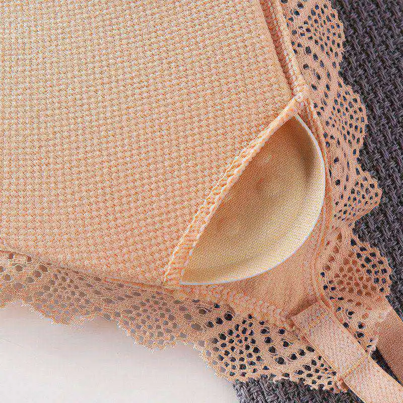 

Women Sexy Tank Tops Seamless Lace Beauty Back Camisole With Chest Pad Solid Color Fashion Sleeveless Bottoming Vest