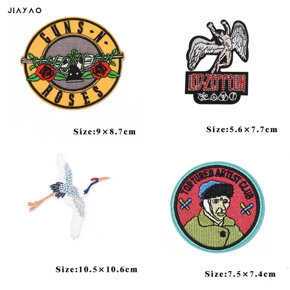 

Rock band patch badge embroidery Decal sewing iron badge clothing rose patches clothing accessories