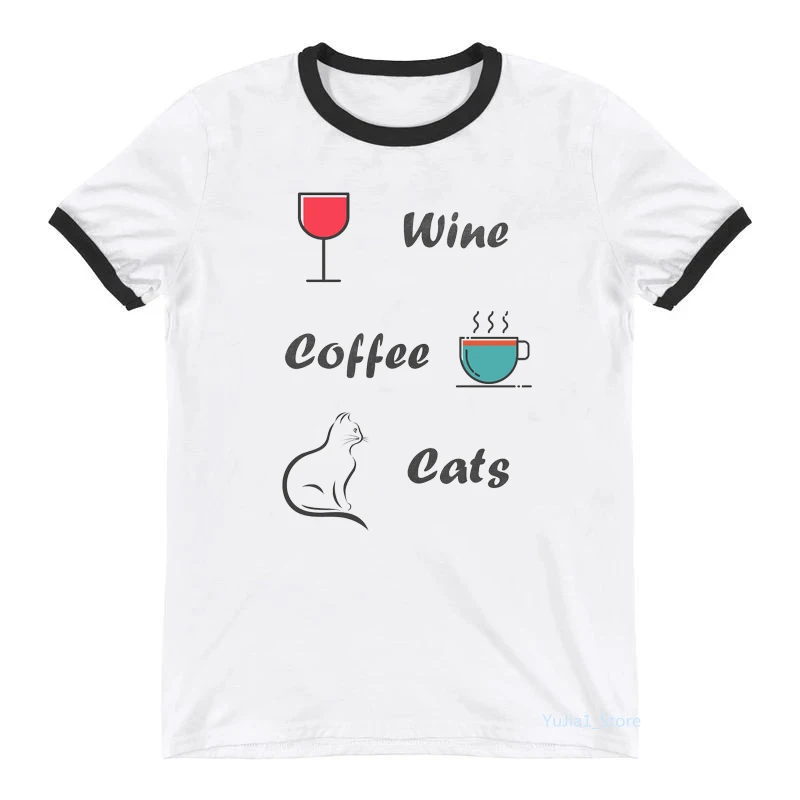 Новейшие забавные спортивные футболки с рисунком вина кофе собак кошек пиццы 90-х