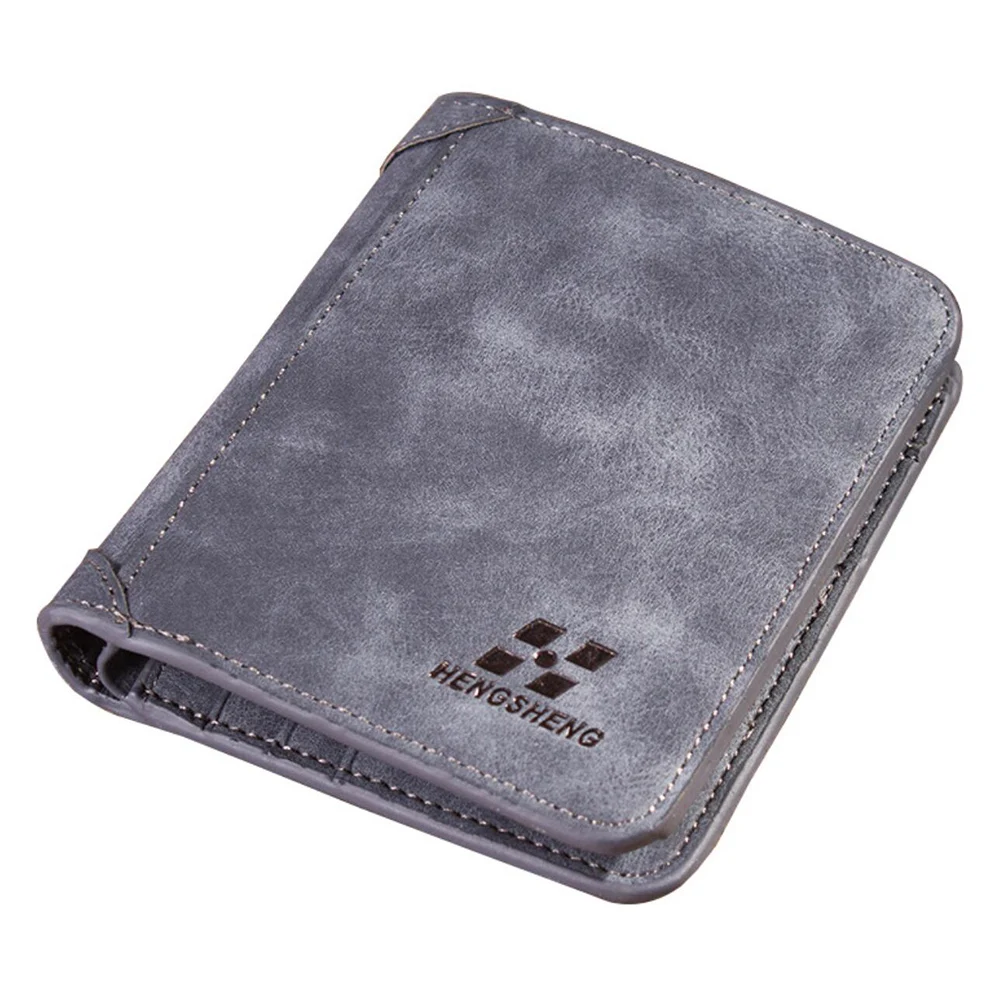 

Man Vintage Leather Wallets Money Holder SD SIM Memory Cards Holder Dull Polish Short Purse
