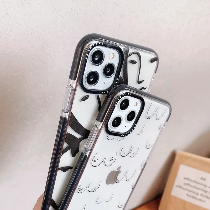 INS простой Абстрактная живопись женщина прозрачный чехол для мобильного