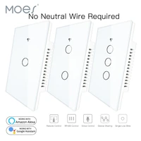 rf433 wifi smart wall touch switch no neutral wire needed smart single wire wall switch work with alexa google home 170 250v