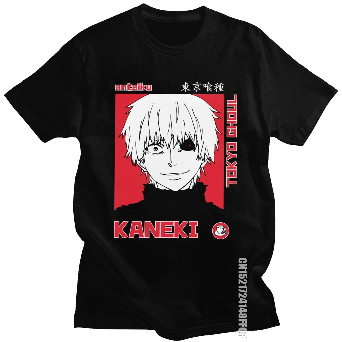 Japanese Anime Tokyo Ghoul T Shirt Men 100% Cotton Fashion T-shirt Crew Neck Kaneki Ken Tee Manga Tshirt Fans Apparel Designer