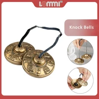 lommi 2pcs cymbals bell brass knock bell tibetan buddhism buddha scripture text feng shui exorcism rattles bell yoga meditation