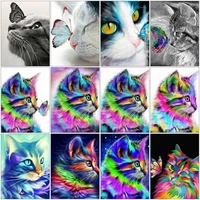 azqsd painting by numbers cat butterfly oil painting by numbers animal home wall art canvas painting art gift diy handpainted