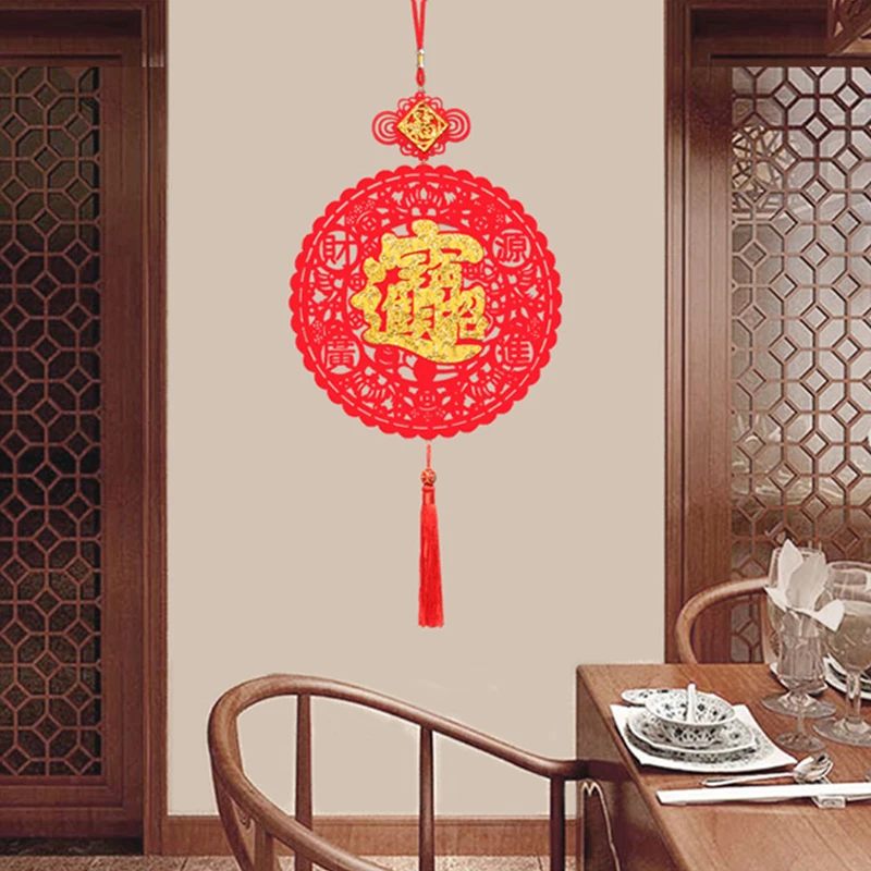 

Spring Festival Red Festive Hanging Pendant Chinese New Year Red Blessing Character Ornaments Blessing Good Luck Home Decoration