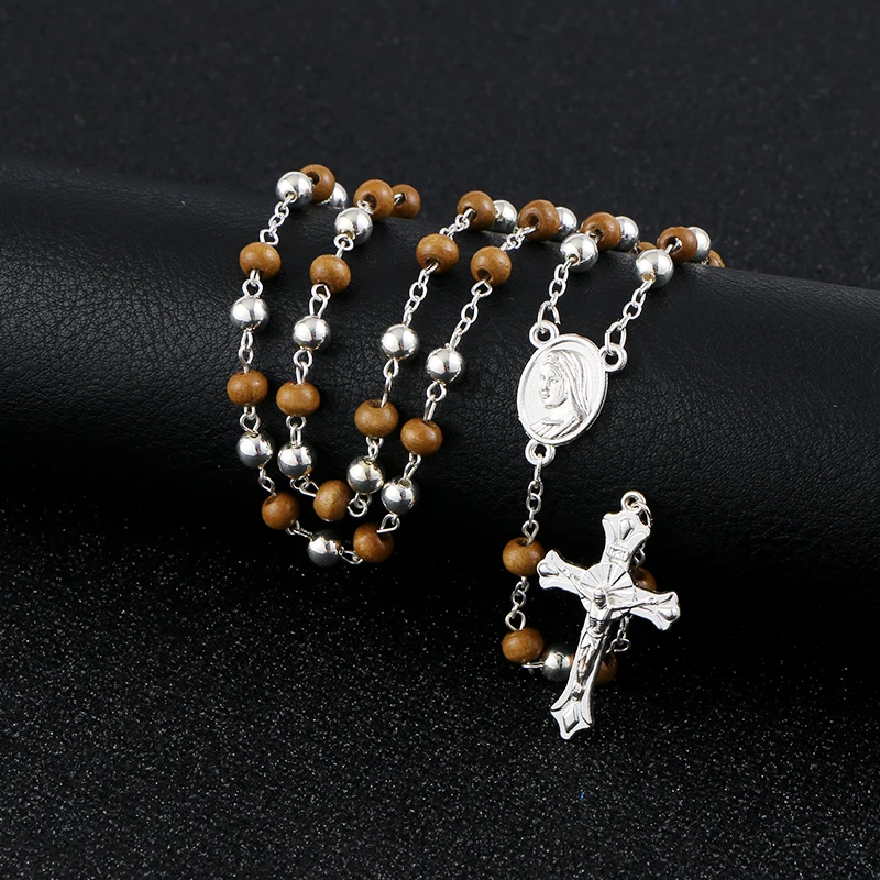 Коми деревянные четки крест кулон ожерелье браслет набор для мужчин и женщин