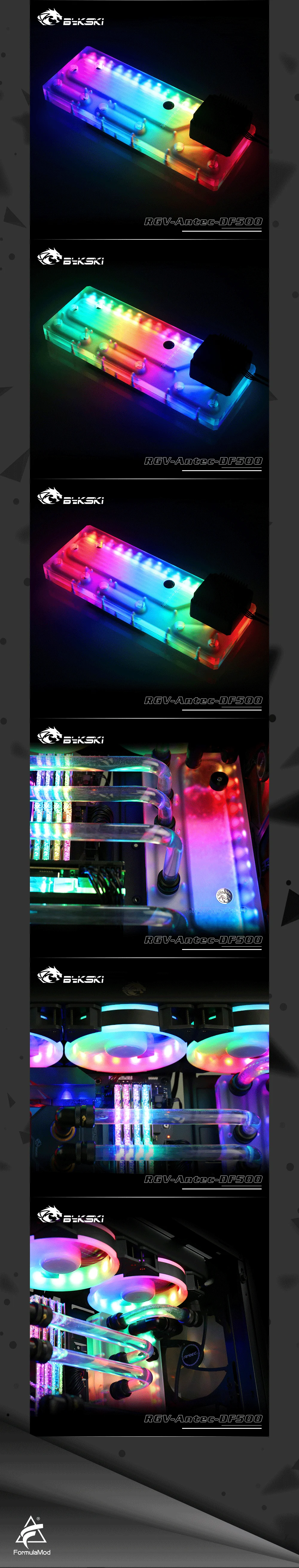 Bykski Waterway Cooling Kit For Antec DF500 RGB Case, 5V ARGB, For Single GPU Building, RGV-Antec-DF500-P  