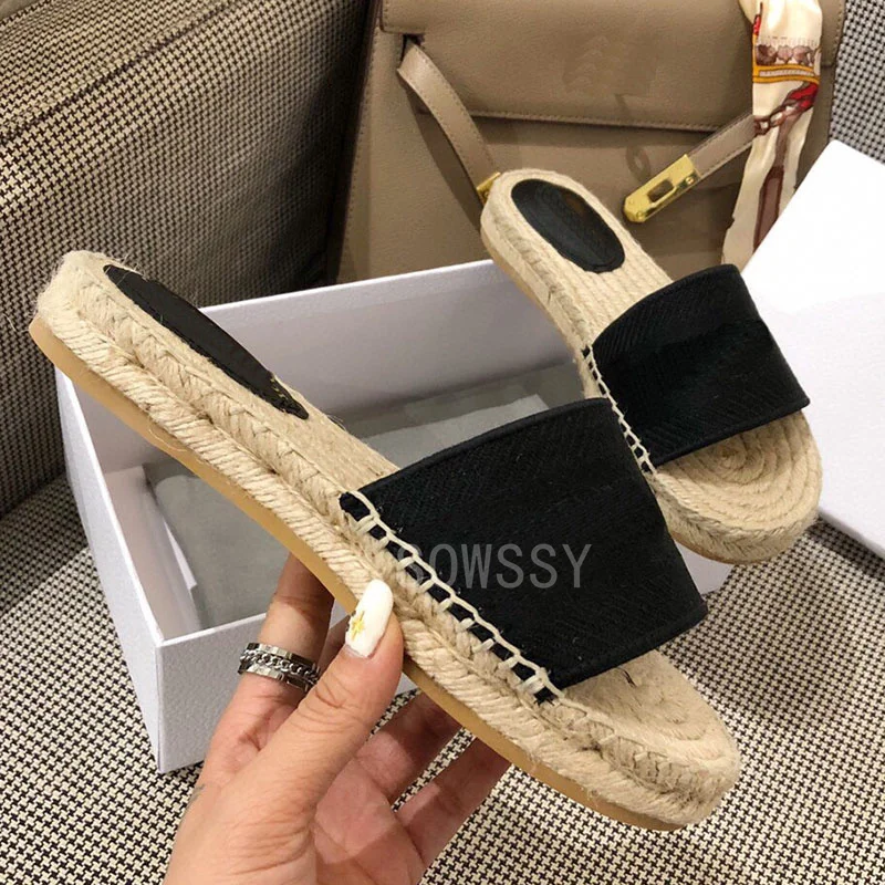 

2021 Summer New Handmade Weave Women Slippers Luxury Branded Embroidery Fisherman Shoes Fashion Retro Leisure Vacation Slippers