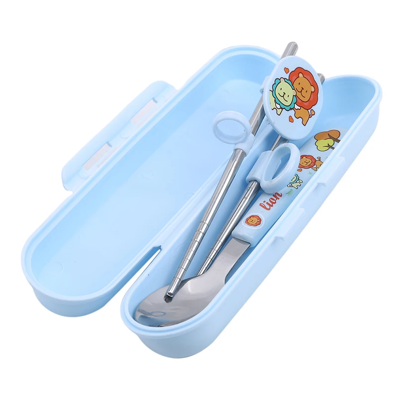 Cute Animals Children's Chopsticks Training Baby Learning Practice Auxiliary Spoon Cutlery Set | Мать и ребенок