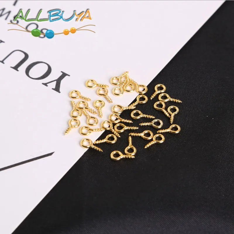 Маленькие маленькие шпильки для овечьих глаз 200 шт. шнеки с резьбовыми золотыми