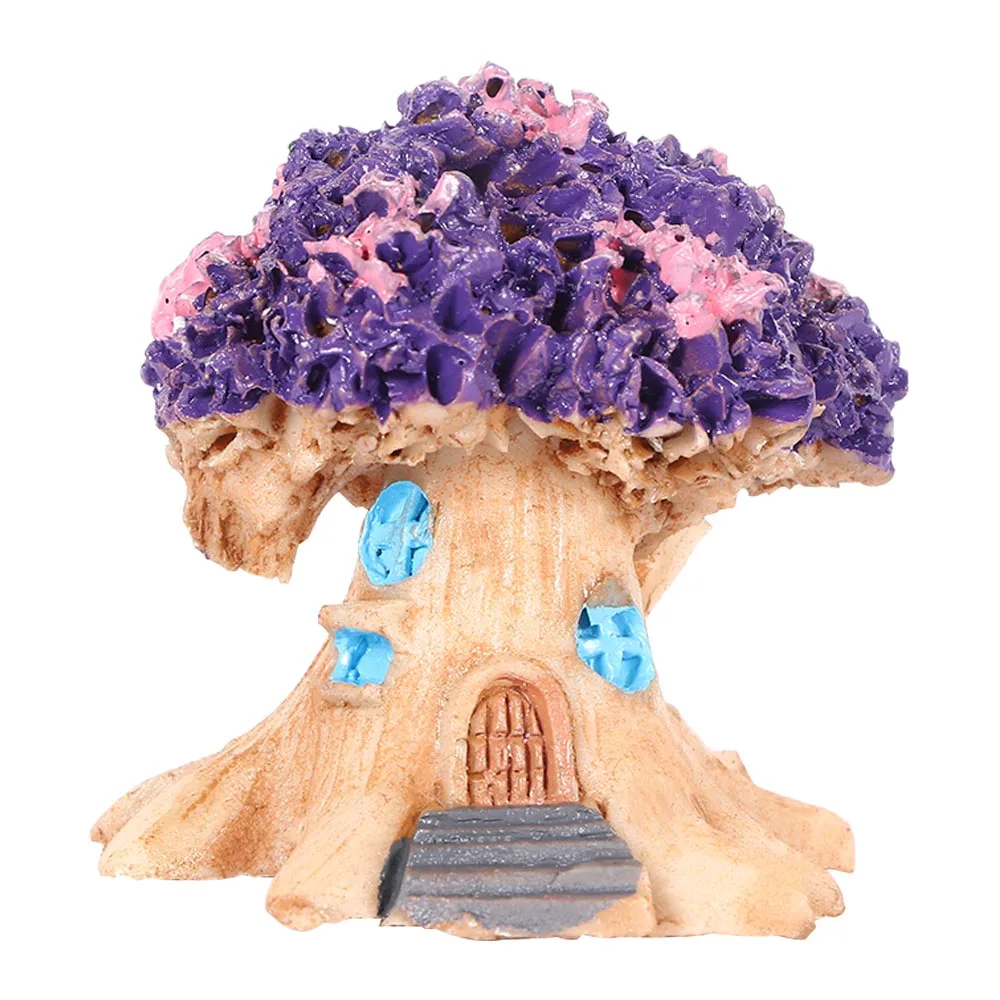 miniature landscape fairy garden miniature resin jewelry decoration crafts simulation tree house creative home decoration free global shipping